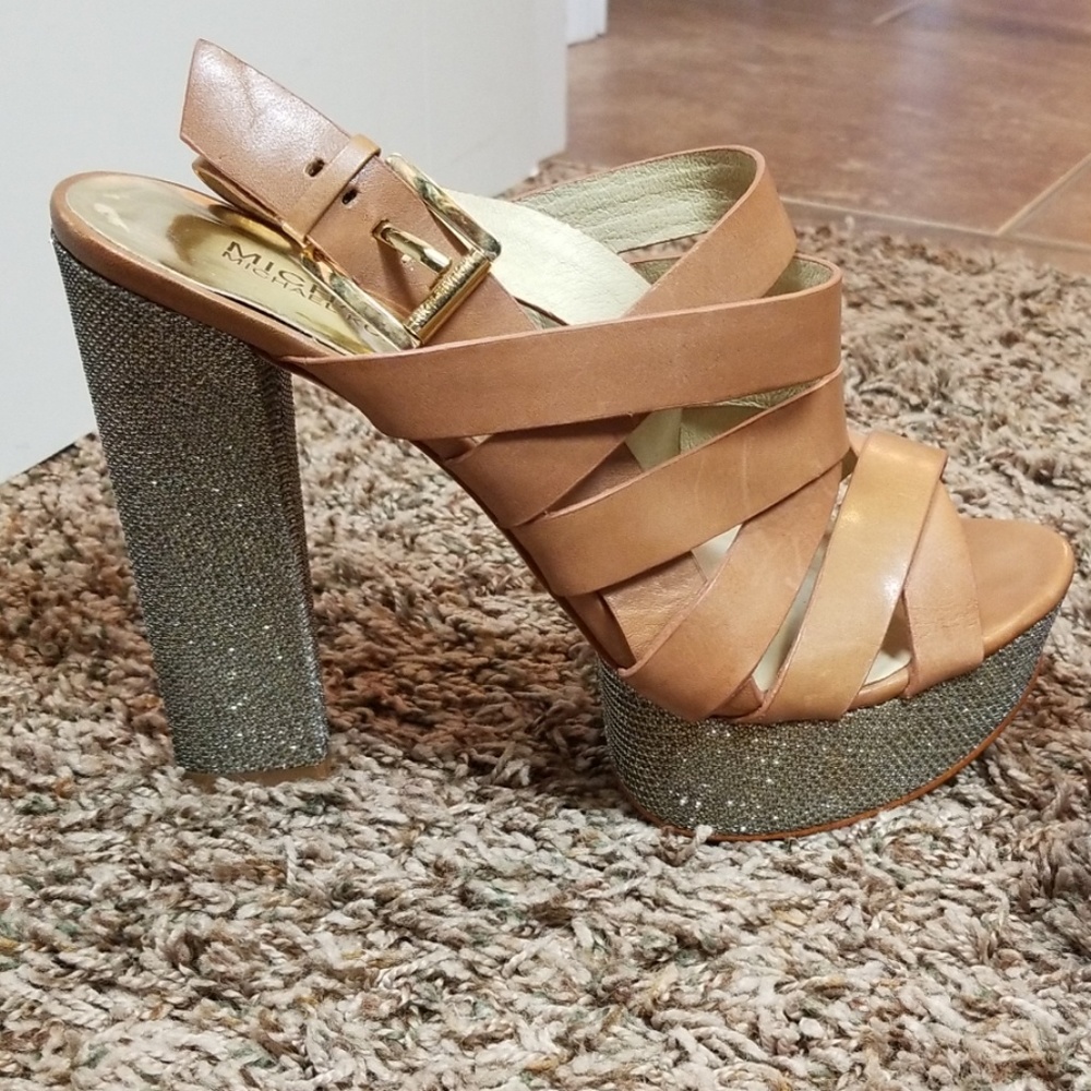 Michael Kors Leather Platform Heels MK